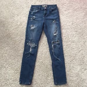 Women’s Distressed High Waisted Skinny Jeans